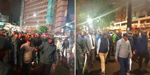 Nairobi Governor Johnson Sakaja taking a walk through the City CBD
