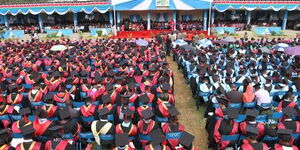 Graduands at a graduation ceremony at an institution in Kenya