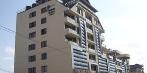 A photo of the entrance of the GS Grand Hotel located along Thika Road.