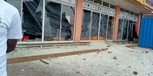 Vandalised supermarket Kirinyaga