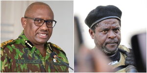 A side-to-side image of Inspector General of Police Japhet Koome and Haiti gang leader Jimmy 'Barbecue' Cherizier.