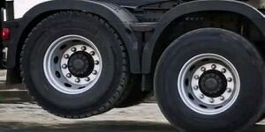 File photo of a trailer with a set of tyres hanging 