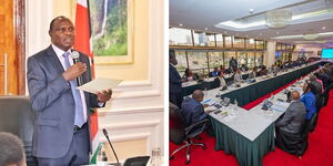 A photo collage of the Head of Public Service and Principal Secretaries and Accounting Officers at a meeting held on January 10