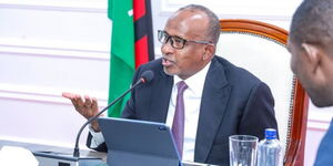 Health Cabinet Secretary Aden Duale during a meeting with with private Health Insurance providers on Monday, August 18.