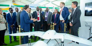 (L-R) Tom Coleman exhibition director Informa markets healthcare, DR Joseph Lenai, head, division of National Laboratory service ministry of health Dr. Peter Lokamar and  Solenne singer vice president Informa markets healthcare cut a ribbon to officially open Medic East Africa conference during Medic East Africa conference in September 2023