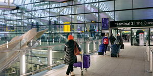 Passengers access Terminal 2 at Heathrow Airport, UK on July 29, 2022