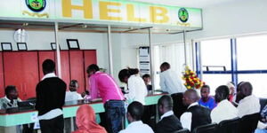 University students accessing HELB services.