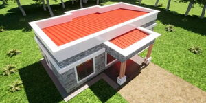 A photo of a house with hidden roof design