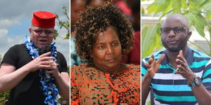 A collage image of  Webuye East MP-elect Martin Wanyonyi Kiamba,  Makueni MP-elect Suzanne Ndunge Kiamba and Alego Usonga MP Samuel Atandi.