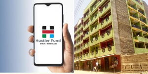 Collage photo of the Hustler Fund App and rental apartments in Nairobi