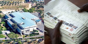 A collage image of Inform Lykos plant in Greece (LEFT) and 2013 presidential election ballot papers (RIGHT).