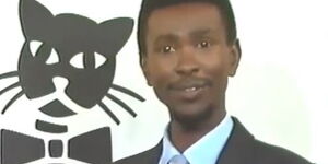 Ian Mbugua during the shooting of the Advertisement for Copy-Cat in the 1980s