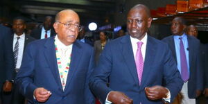 Mo Ibrahim during a meeting with President William Ruto at State House on Friday April 28, 2023