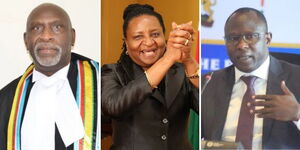 From the left, Charles Nyachaye, Anne Amadi and Erustus Edung