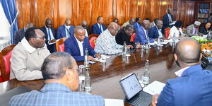 Senior government officials during an emergency Cabinet meeting where  the The National Disaster Operation Centre was operationalised.