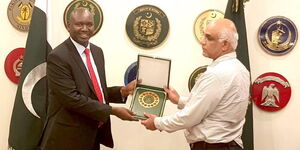 Immigration and Citizen Services PS Julius Bitok and the Pakistan Interior Secretary Syed Ali Murtaza in Islamabad on Friday May 19, 2023