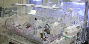 Newborns pictured in incubators at the Kenyatta National Hospital (KNH)