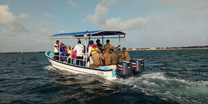 A search and rescue team in the Indian Ocean in 2019