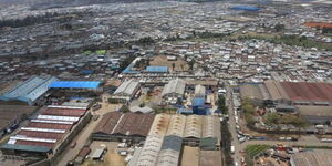 An aerial view of companies in Industrial Area in Nairobi 