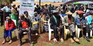 Kenyans awaiting Inua Jamii services in Kiambu County on April 14, 2028