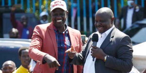 DP William Ruto (left) and former Bomet Governor Isaac Ruto in Bomet on January 15, 2021.
