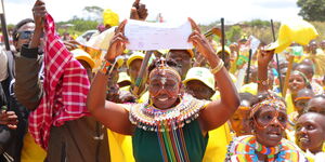 Isabela Leshimpiro in a campaign rally