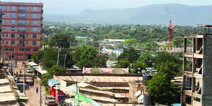 An aerial view of Isiolo town in February 2020.