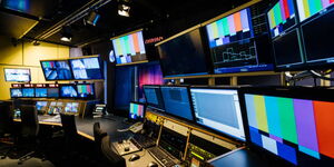 An image of a TV control room.