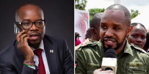 A collage photo of lawyer Silas Jakakimba (left) posing for a photo on May 15, 2020, and activist Boniface Mwangi addresses the media on June 15, 2023, in Malindi, Kilifi County. 