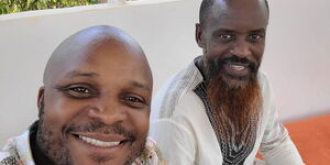 Lang'ata Member of Parliament Felix Odiwuor (left) meets his Long time friend Philip Onyamo after 20 years on Monday, February 27.