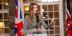 Outgoing UK High Commissioner to Kenya Jane Marriott speaking on July 26, 2022