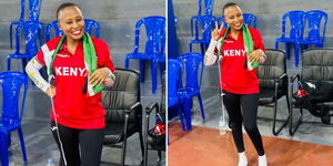 Collage of Kirinyanga Women representative, Jane Njeri Maina in Rwanda at the East Africa Community Games on December 16, 2023.