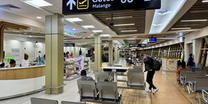 Travellers receiving services at Jomo Kenyatta International Airport (JKIA)