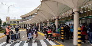 Passengers at Jomo Kenyatta International Airport.