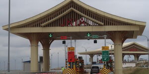 A photo of the Jomo Kenyatta International Airport (JKIA) entrance of the Nairobi expressway pictured on May 28, 2023. 