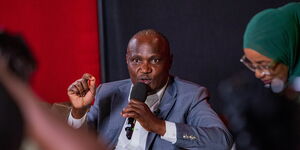 Treasury Cabinet Secretary John Mbadi speaking during the Youth Parliament Town Hall in Nairobi on Friday, May 16, 2025.