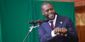 Nairobi Governor Johnson Sakaja speaking on Wednesday July 5, 2023