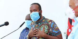 Mombasa Governor Hassan Joho during a press briefing on June 5, 2020.