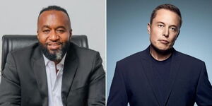 Mombasa Governor Ali Hassan Joho (left) and Business Mogul Elon Musk