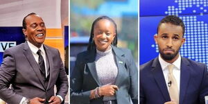 From left to right: Citizen TV journalists Jeff Koinange, Chemutai Goin and Ayub Abdikadir.