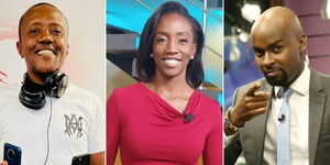 From left to right: Classic 105 radio presenter Maina Kageni, Citizen TV news anchor Yvonne Okwara and former NTV anchor Mark Masai. 