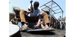 A Jua Kali artisan at work