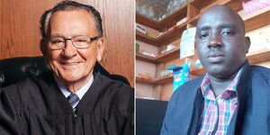 A collage of renowned US judge Frank Caprio and Kenyan man Chelten Tuguno