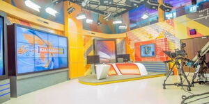 Inside the refurbished K24 newsroom studios.