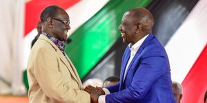 Former Meru governor Kiraitu Murungi and President-elect William Ruto at Karen on September 2,  2022.