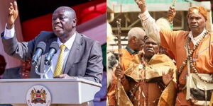 A collage of Deputy President Rigathi Gachagua and a section of Kikuyu Council of elders.