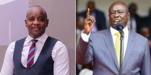 A collage image of Linus Kaikai (left) and Deputy President Rigathi Gachagua (right)