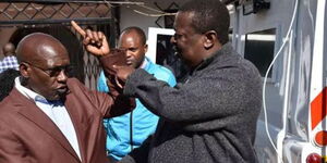 Kakamega Senator Boni Khalwale (left) and Prime CS Musalia Mudavadi.