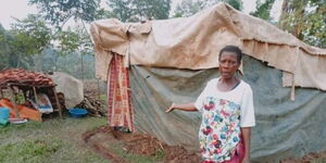Kakamega woman living in tent
