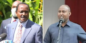 A photo collage of Wiper party leader Kalonzo Musyoka and Suna East Member of Parliament Junet Mohamed
